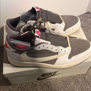 Size US 14 Men's Dark Gray and White Sneakers
